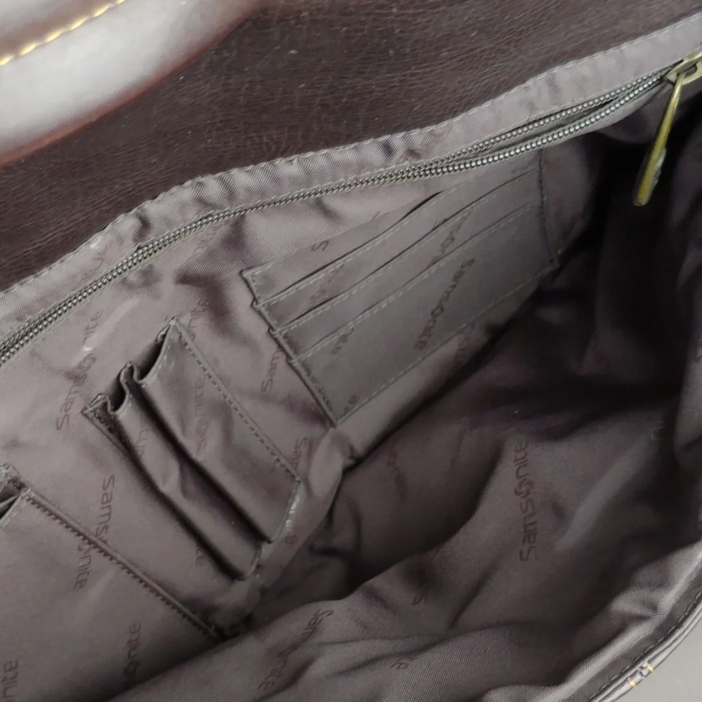 Samsonite Brown Genuine Leather Men's Briefcase.